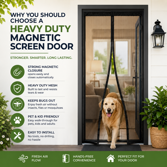 heavy duty magnetic screen door