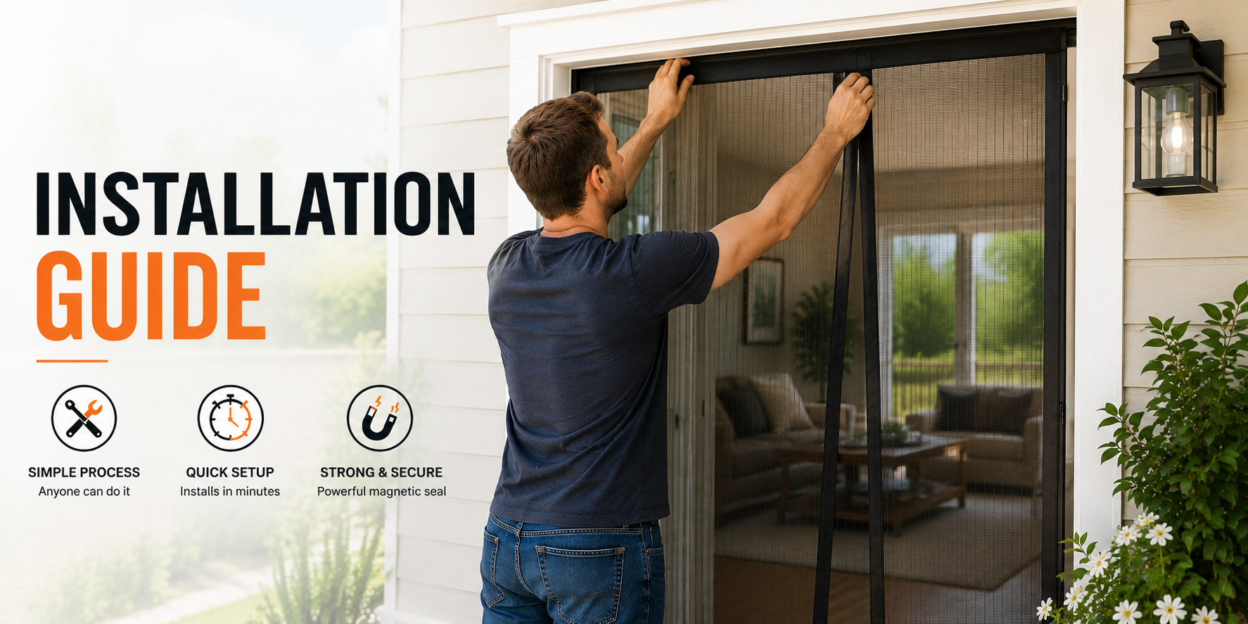 Load video: Magnetic Screen Door Installation Guide