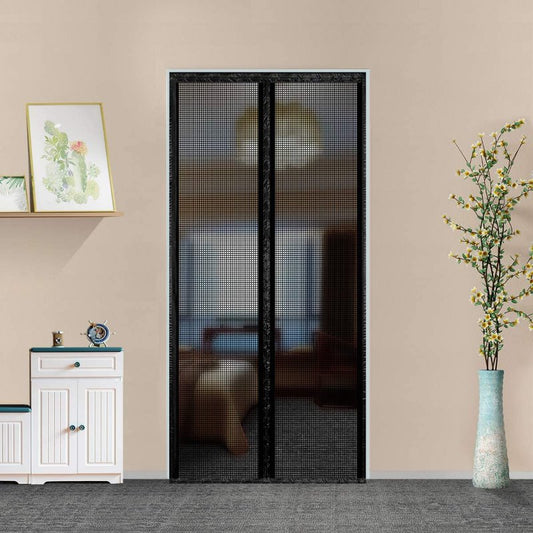 Custom Magnetic Mesh Screen For Door/Window Mosquito Nets & Insect Screens Magnetic Mesh Screen 22"-36" Up to 86" Classic Black